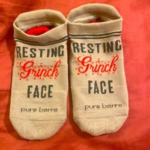 Pure Barre Holiday Grip Socks S/M gently used